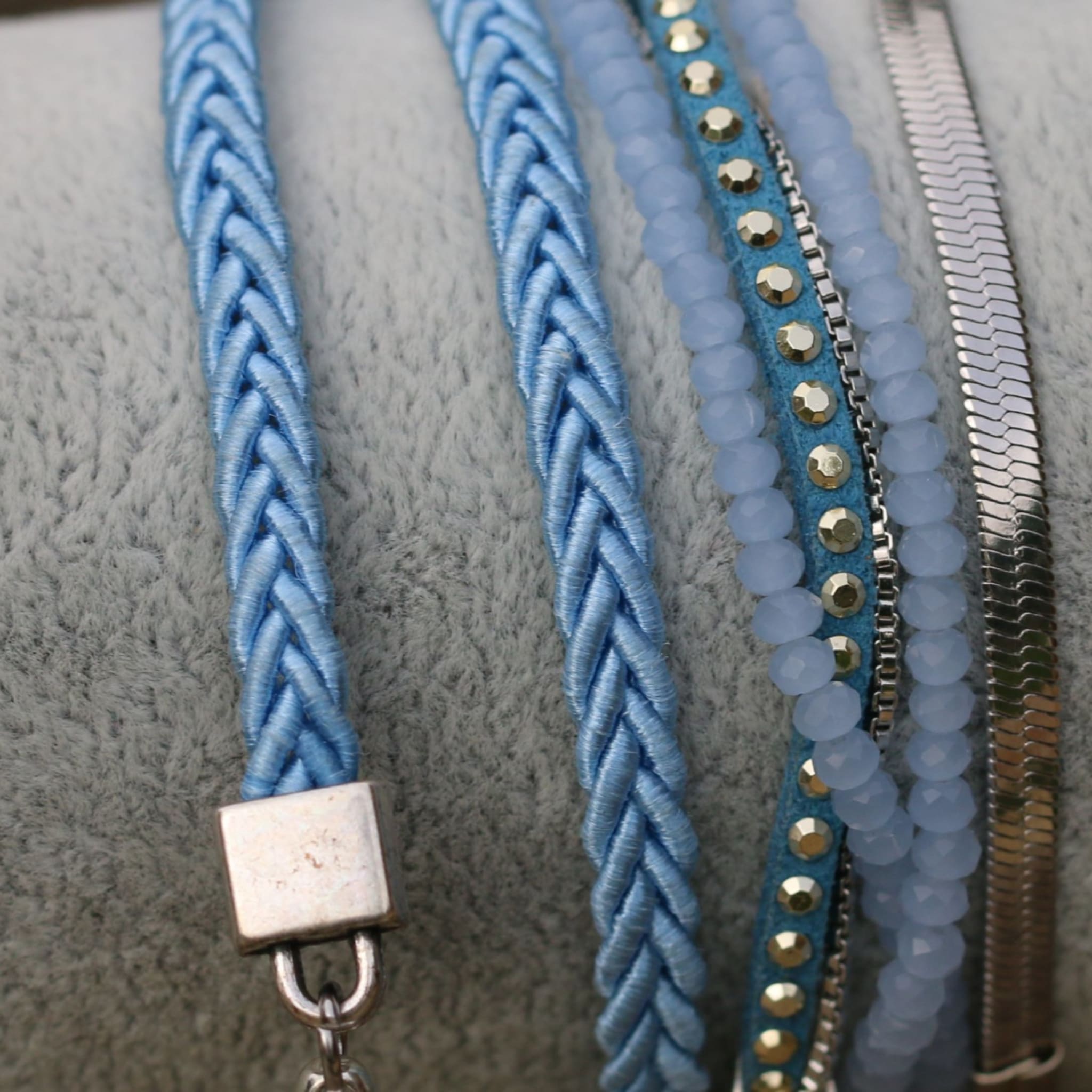 Blue And Silver Wrap Bracelet Bracelets
