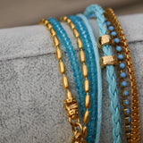 Charming Gold And Blue Wrap Bracelet Bracelets