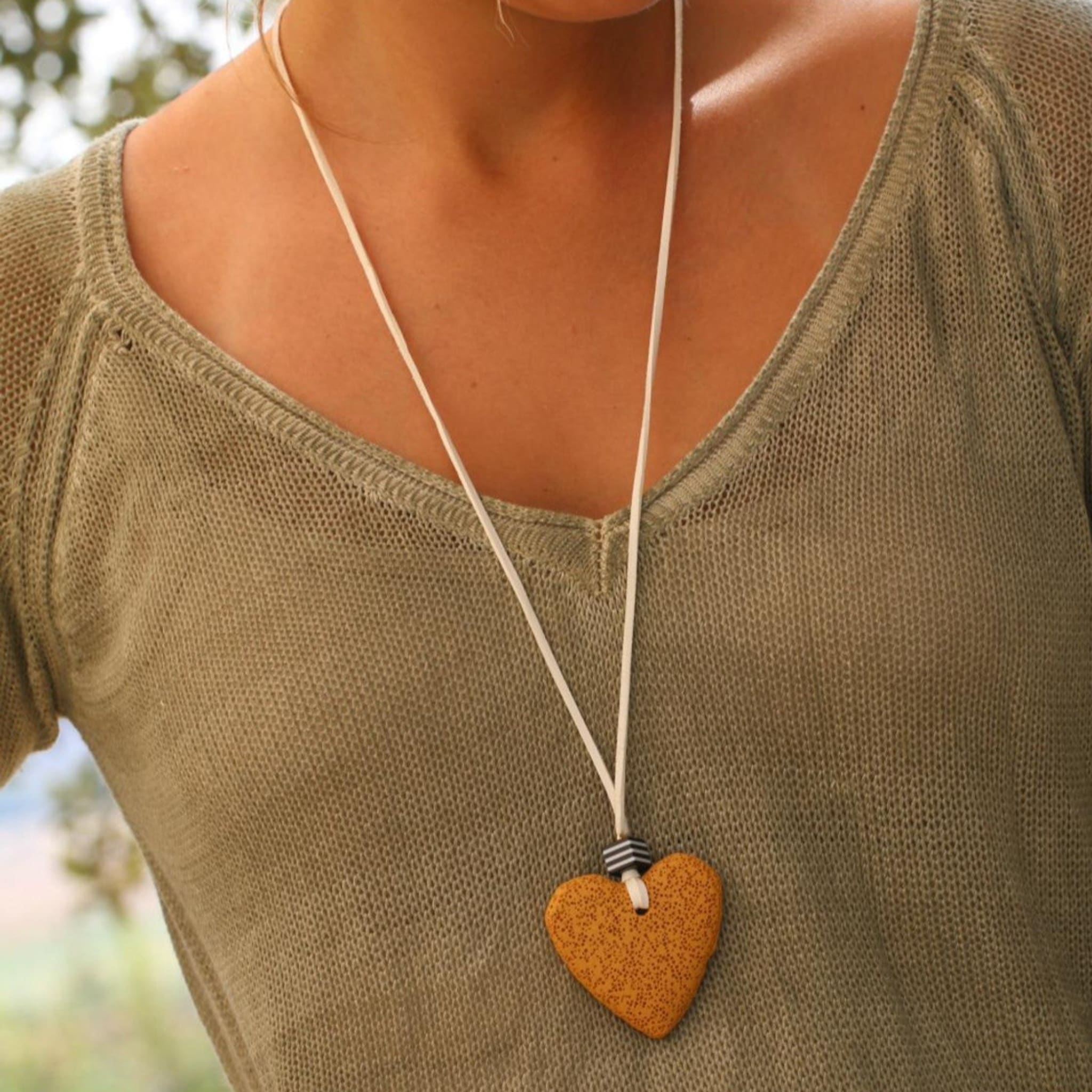 Chunky Lava Rock Heart Pendant Necklace – JewelryByTm