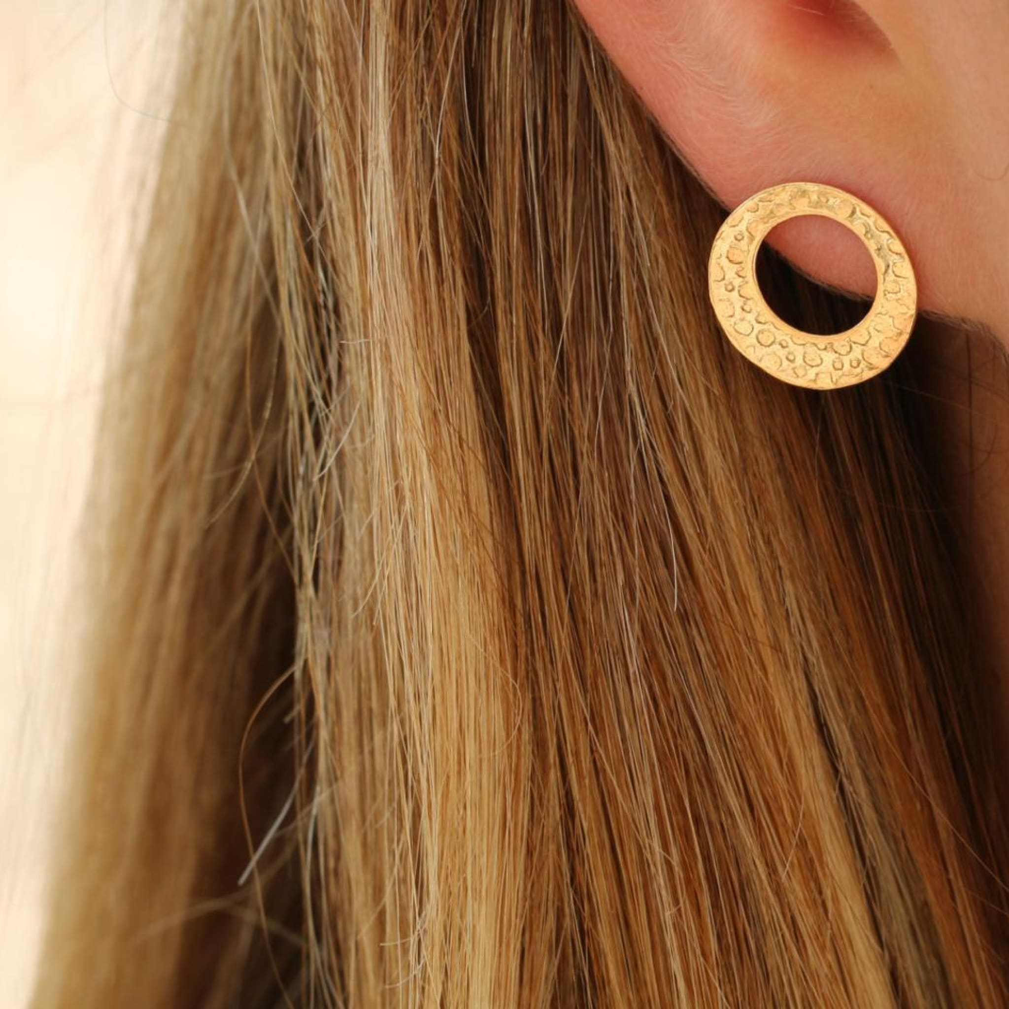 Contemporary Sterling Silver Circle Earrings