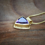 Cute Amethyst Crystal Gold Necklace Necklaces