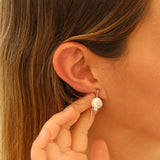 Dainty Sterling Silver Pomegranate Fruit Earrings