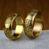 Detailed Gold Textured Ring Jewelry Rings