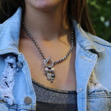 Edgy Chain Necklace With Multiple Charms Necklaces