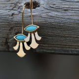 Gold Plated Earrings With Marquise Turquoise
