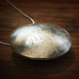 Hand Carved Silver Pendant Necklace Necklaces