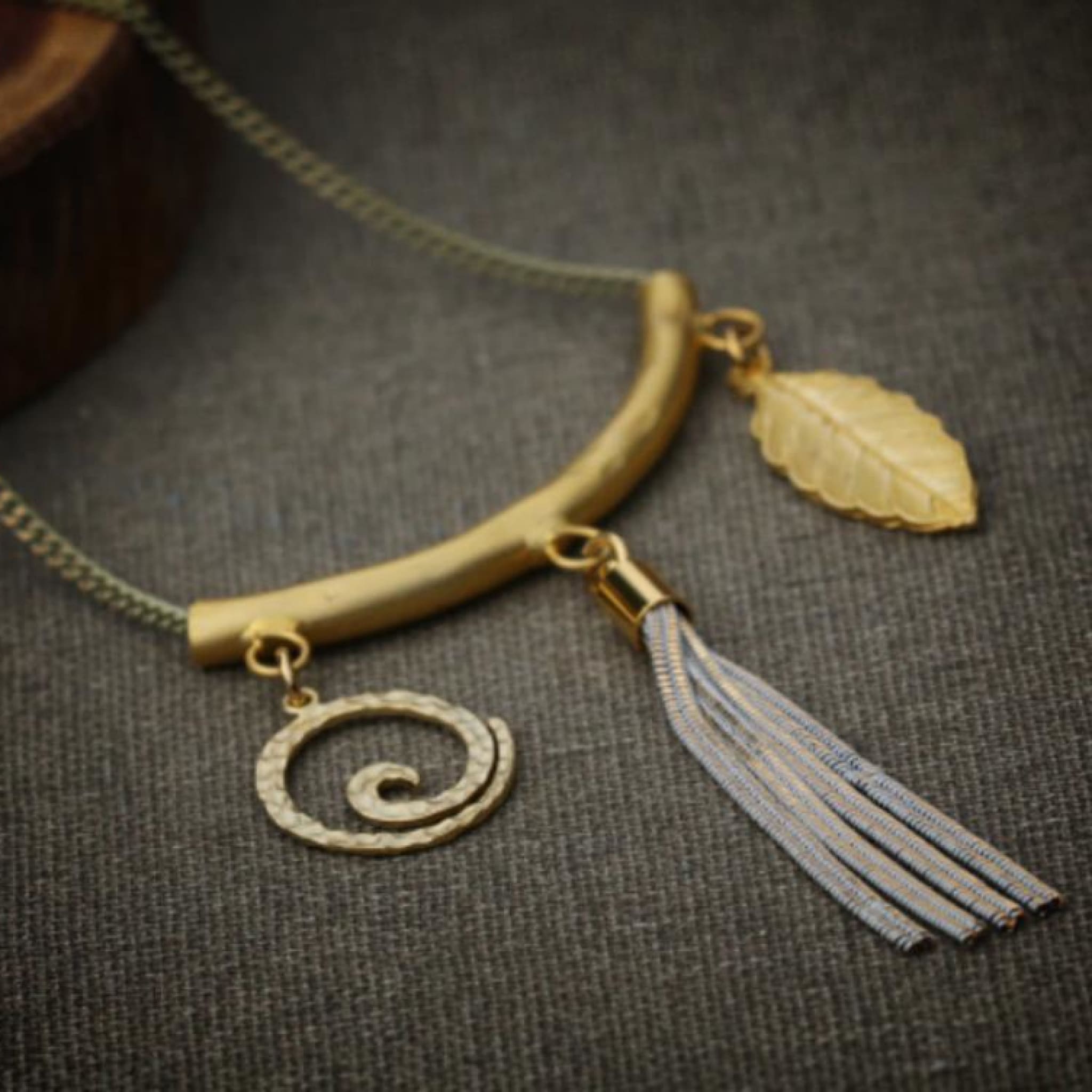 Handmade Gold Necklaces With Multiple Pendants