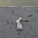 Silver Bunny Charm Necklace • Bunny Jewelry • Easter Jewelry Gift • Cute Bunny Charm • Pet Gifts • Rabbit Necklaces For Women • Rabbit Gifts