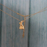 Gold Bunny Charm Necklace • Bunny Jewelry • Easter Jewelry Gift • Cute Bunny Charm • Pet Gifts • Rabbit Necklaces For Women • Rabbit Gifts