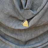 Intricate Long Silver Necklace With Heart Pendants Necklaces