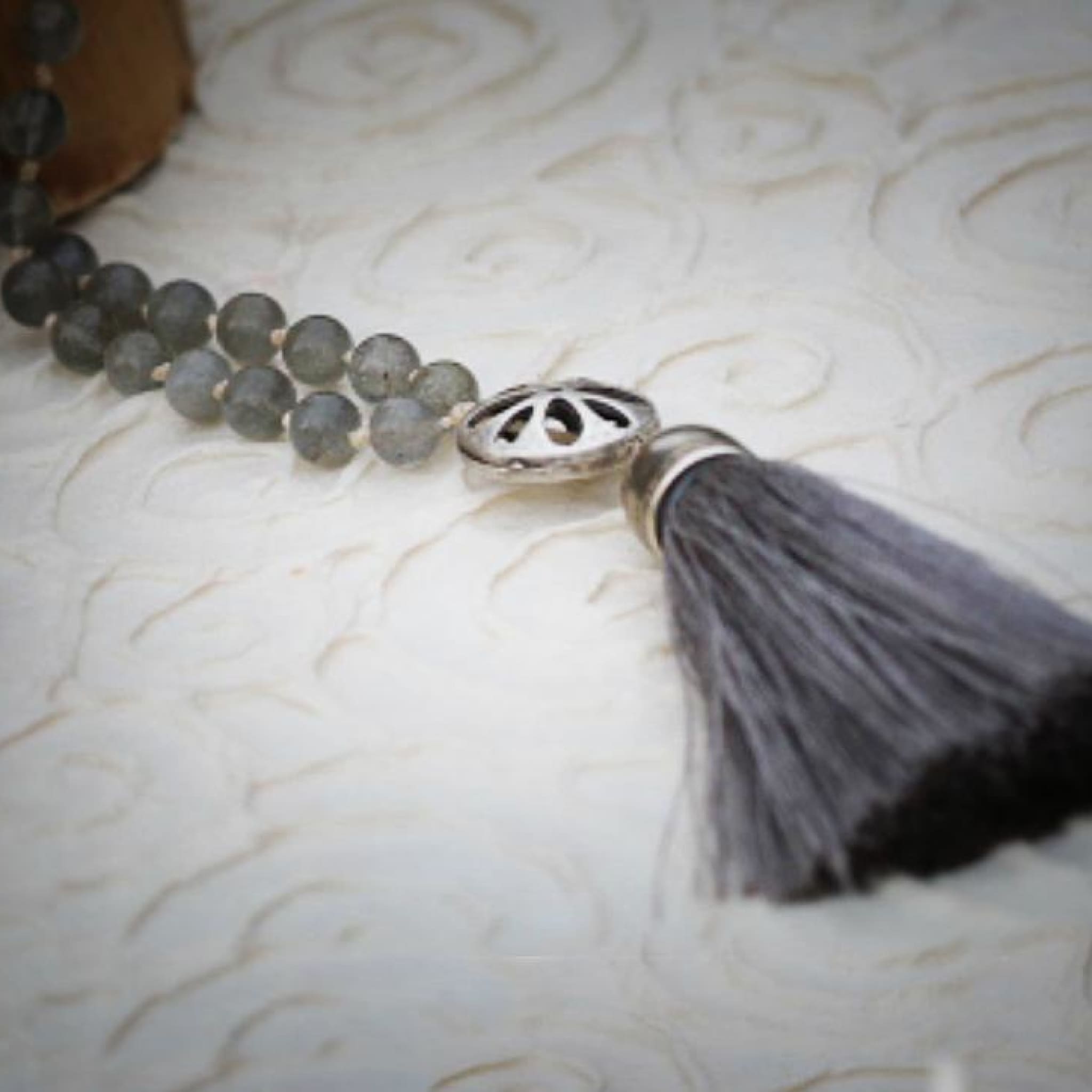 Long Tassel Necklace With Labradorite Gemstone Necklaces