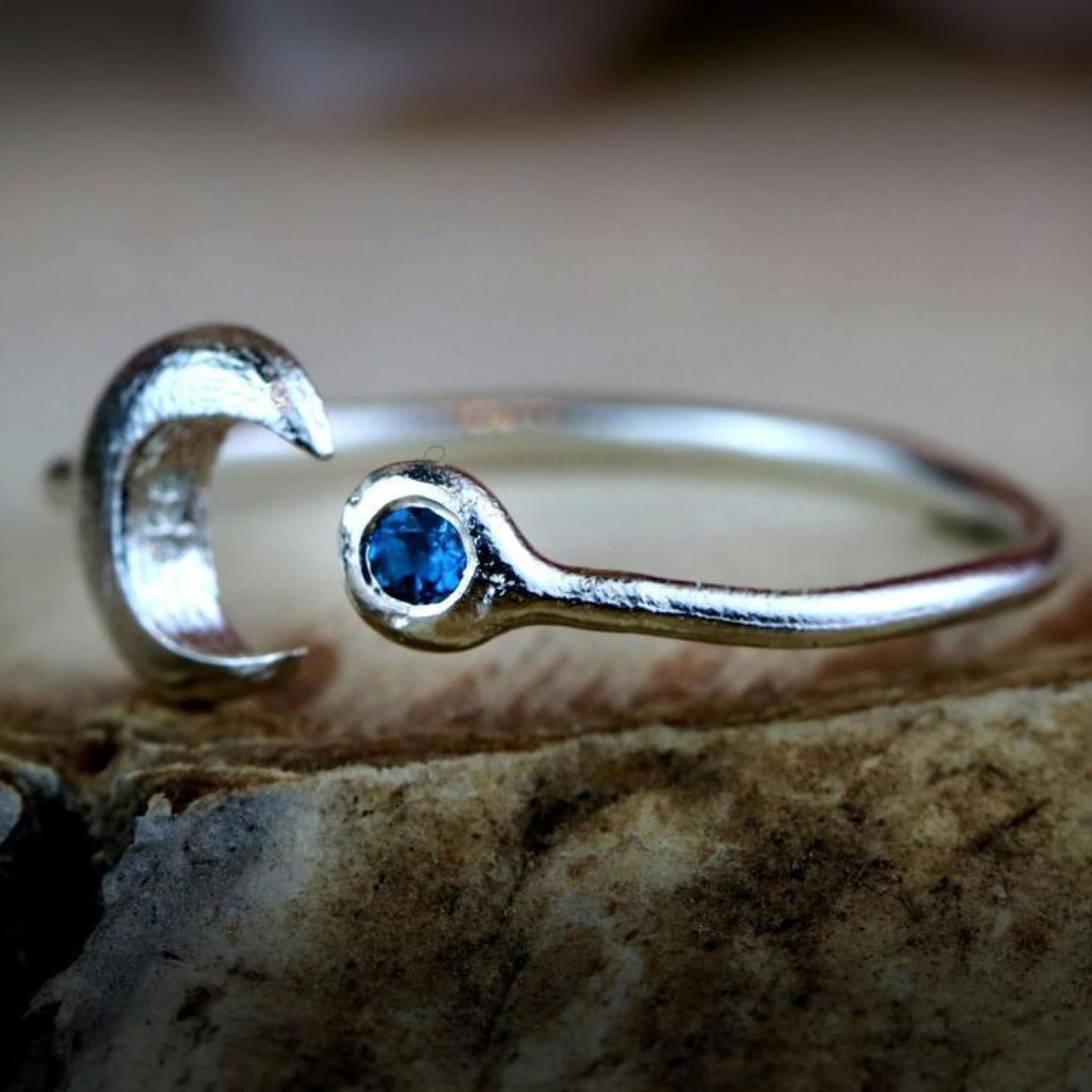Moon Ring With Topaz Gemstone Rings