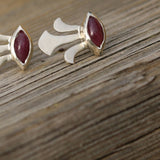 Sterling Silver Earrings With Ruby Gemstone