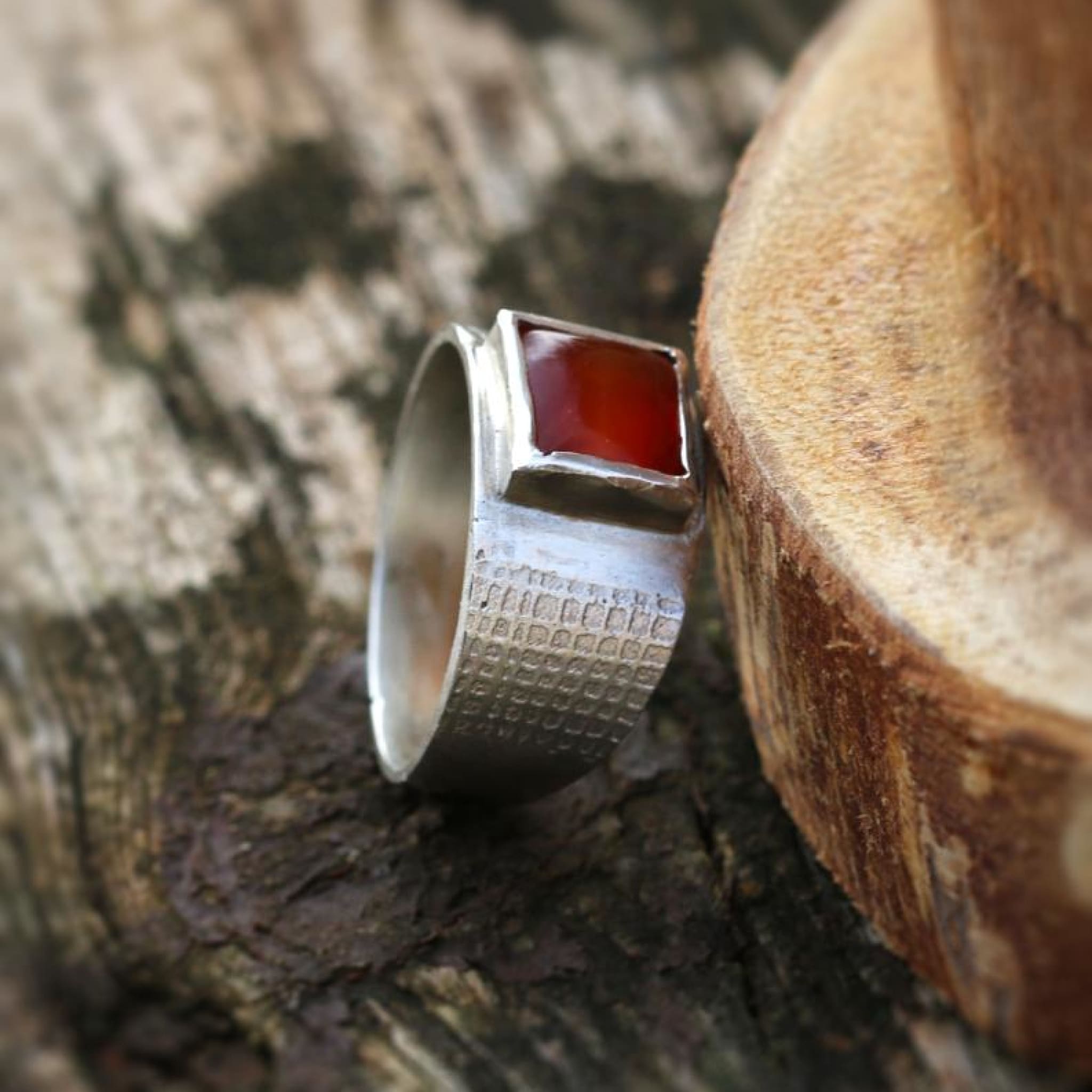 Sterling Silver Ring With Carnelian Gemstone Rings