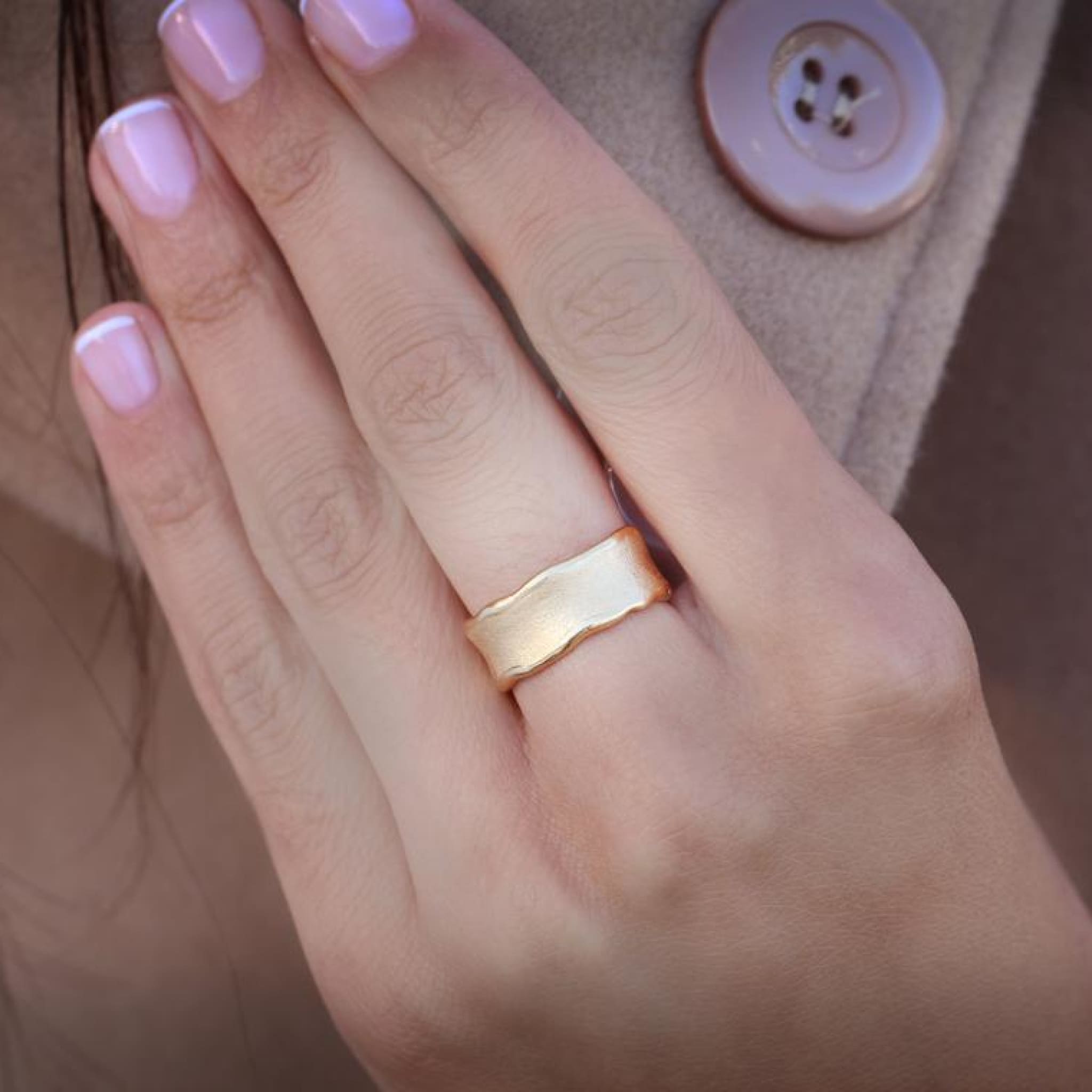 Thick Gold Ring For Wedding Engagement Stacking Rings