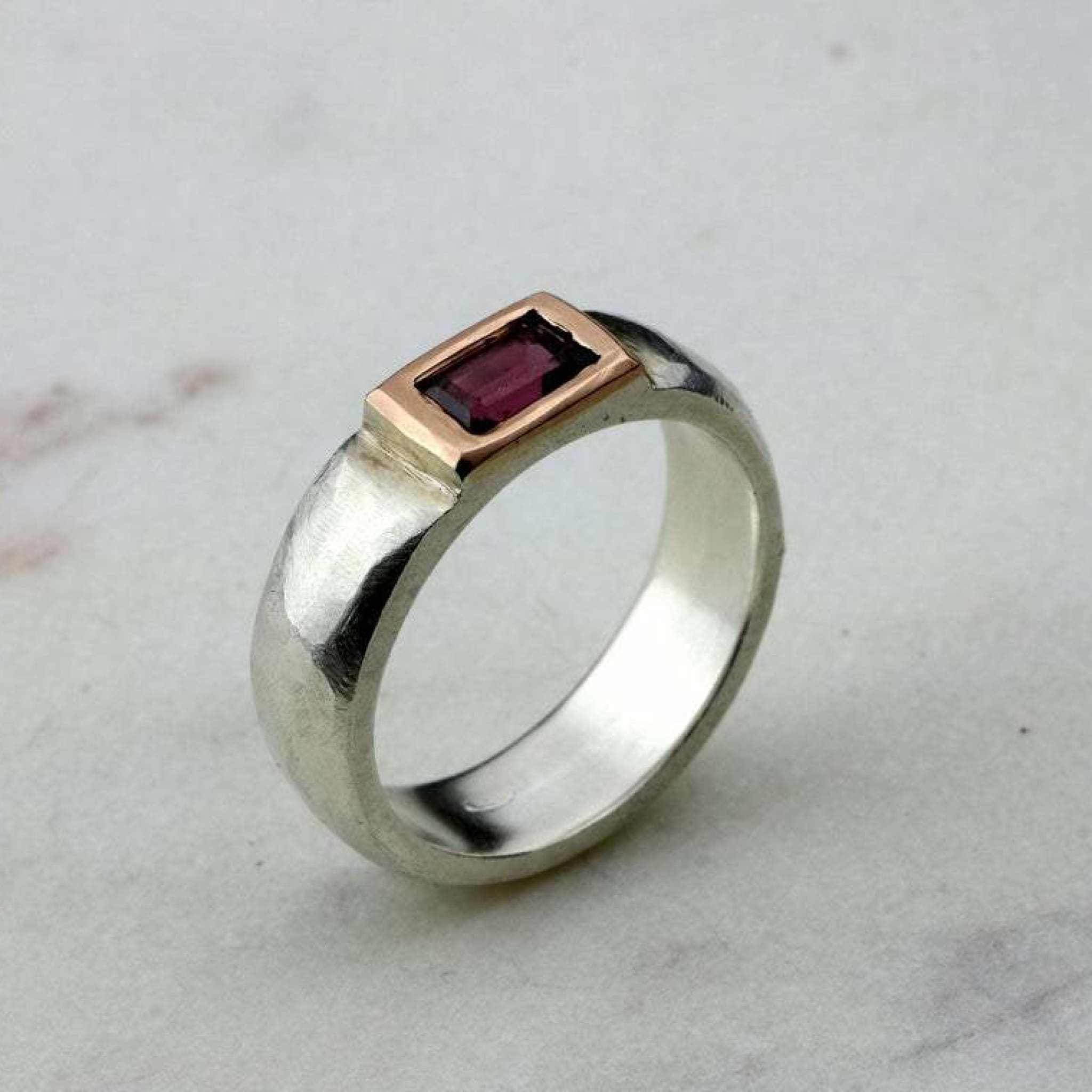Timeless Gold Band Ring With Tourmaline Gemstone Rings