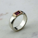 Timeless Gold Band Ring with Tourmaline Gemstone