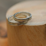 Two-Tone Gold And Sterling Silver Handmade Rings