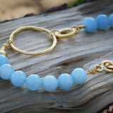 Unique  Design Aquamarine Beads Necklace