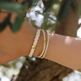 Wrap Bracelet In White And Gold Bracelets