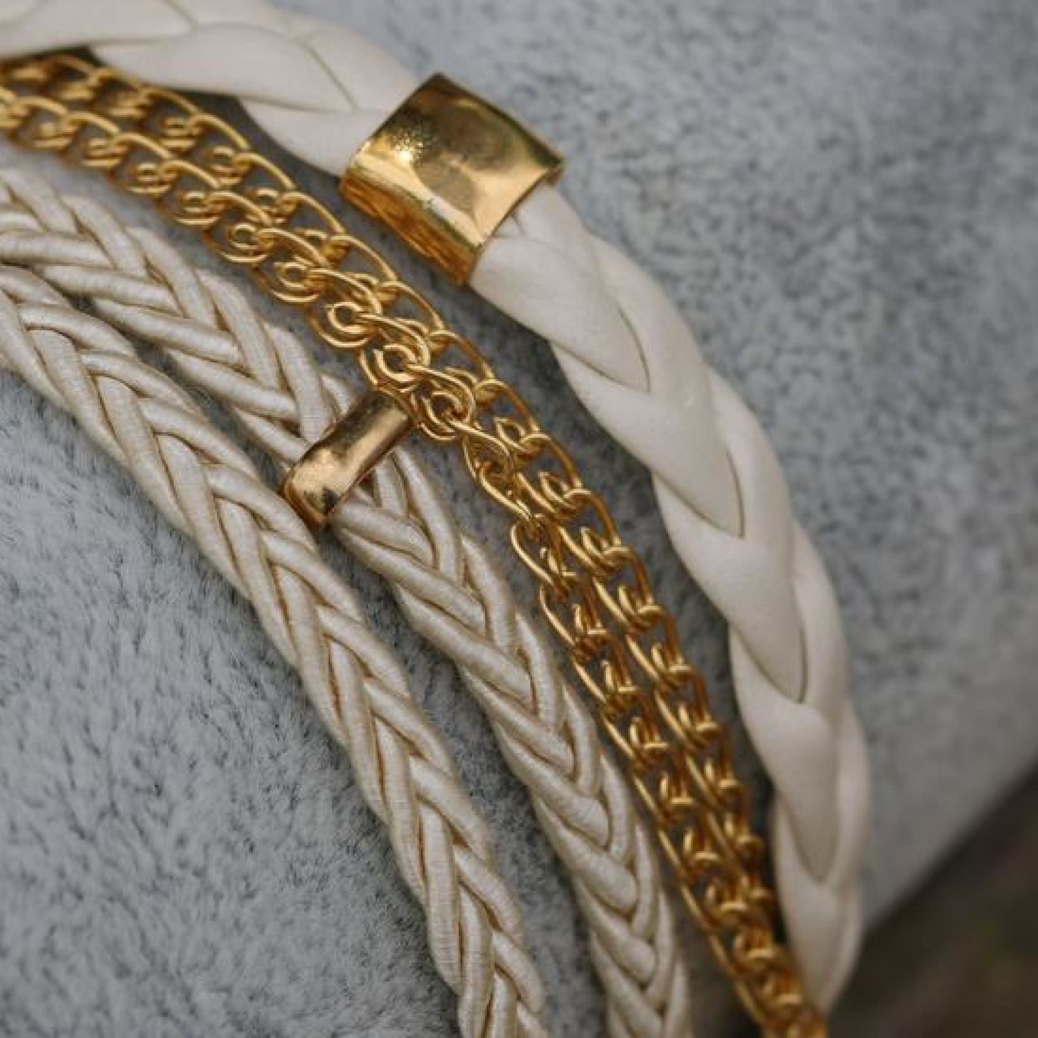 Wrap Bracelet In White And Gold Bracelets